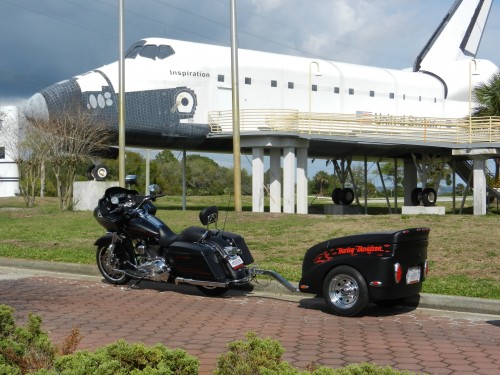 Harley's black motorcycle trailer 2014