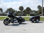 Harley's black motorcycle trailer