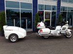 Honda white motorcycle trailer